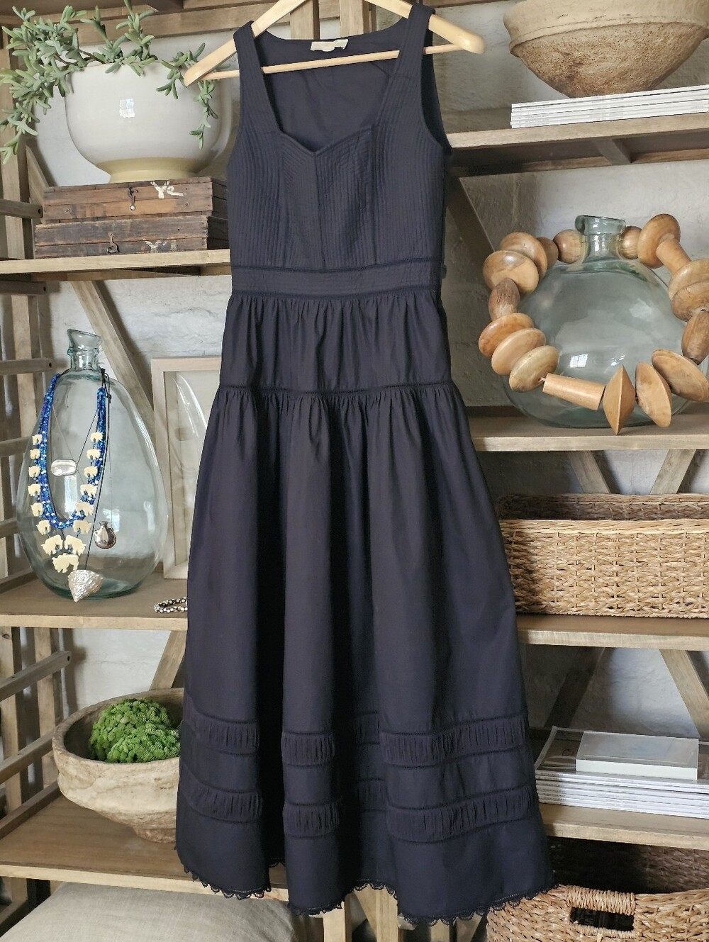 Ulla Johnson Isadora Quilted Cotton Fit & Flare Midi-Dress Size 0 - Picture 14 of 14